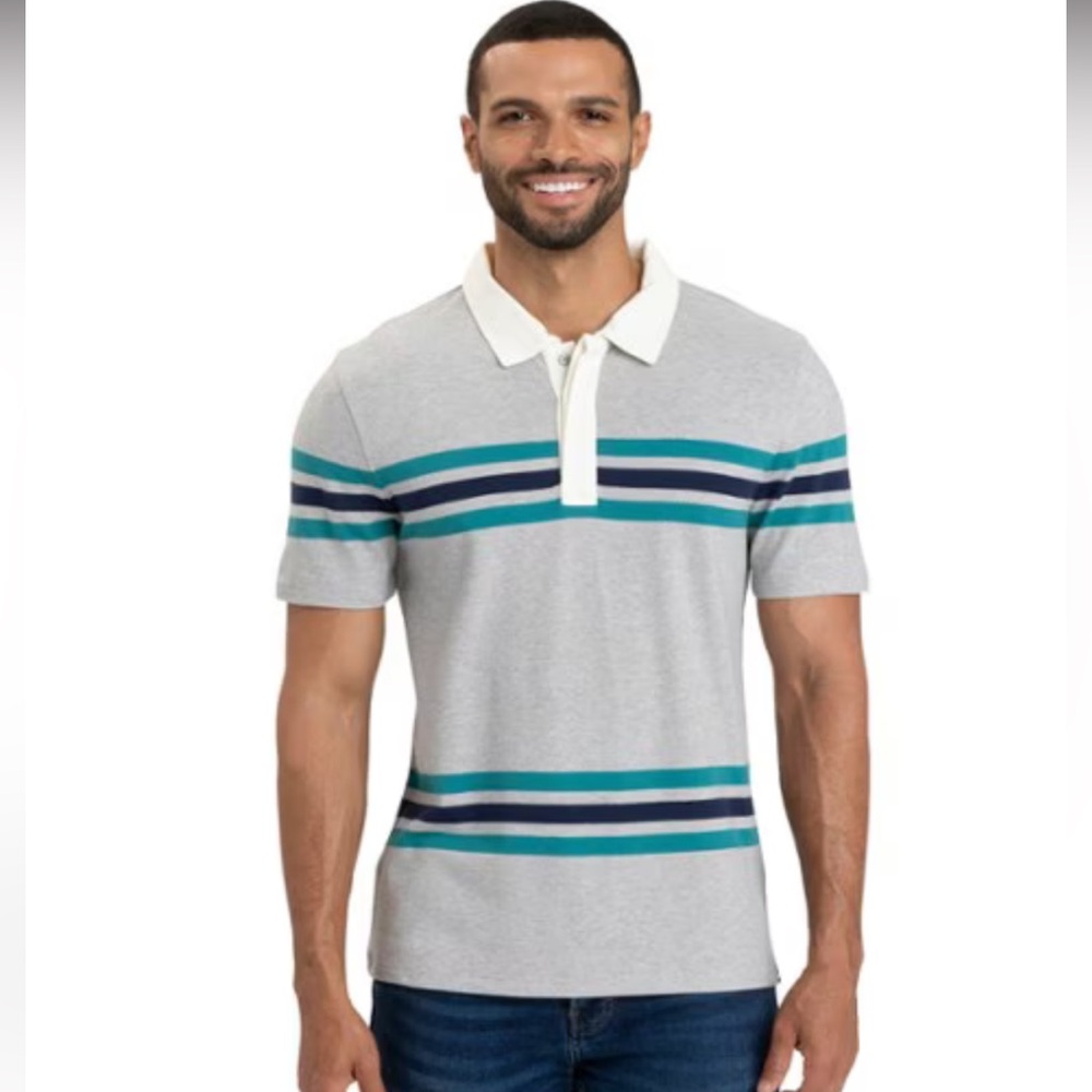 NWT Threads 4 Thought Ashby Pique Striped Polo Shirt